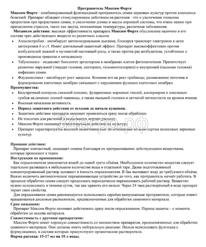 Протравитель Максим Форте 10 мл